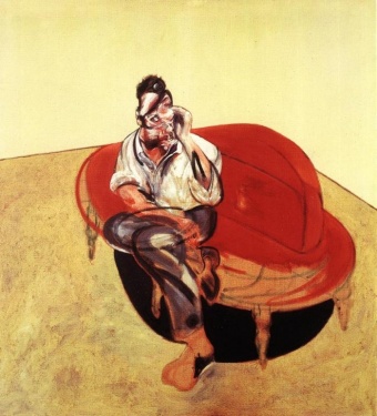 Francis Bacon - Portrait of Lucian Freud on Orange Couch 1965