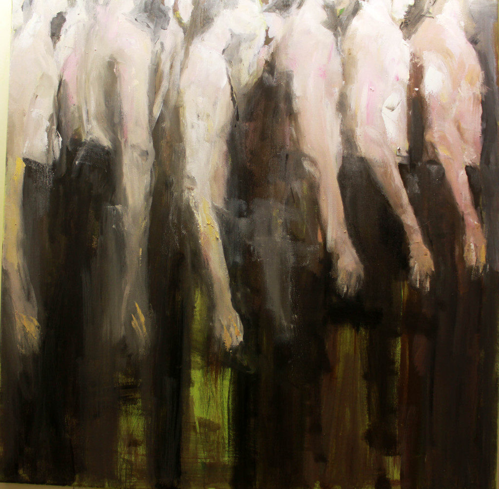 hintereinander stehen