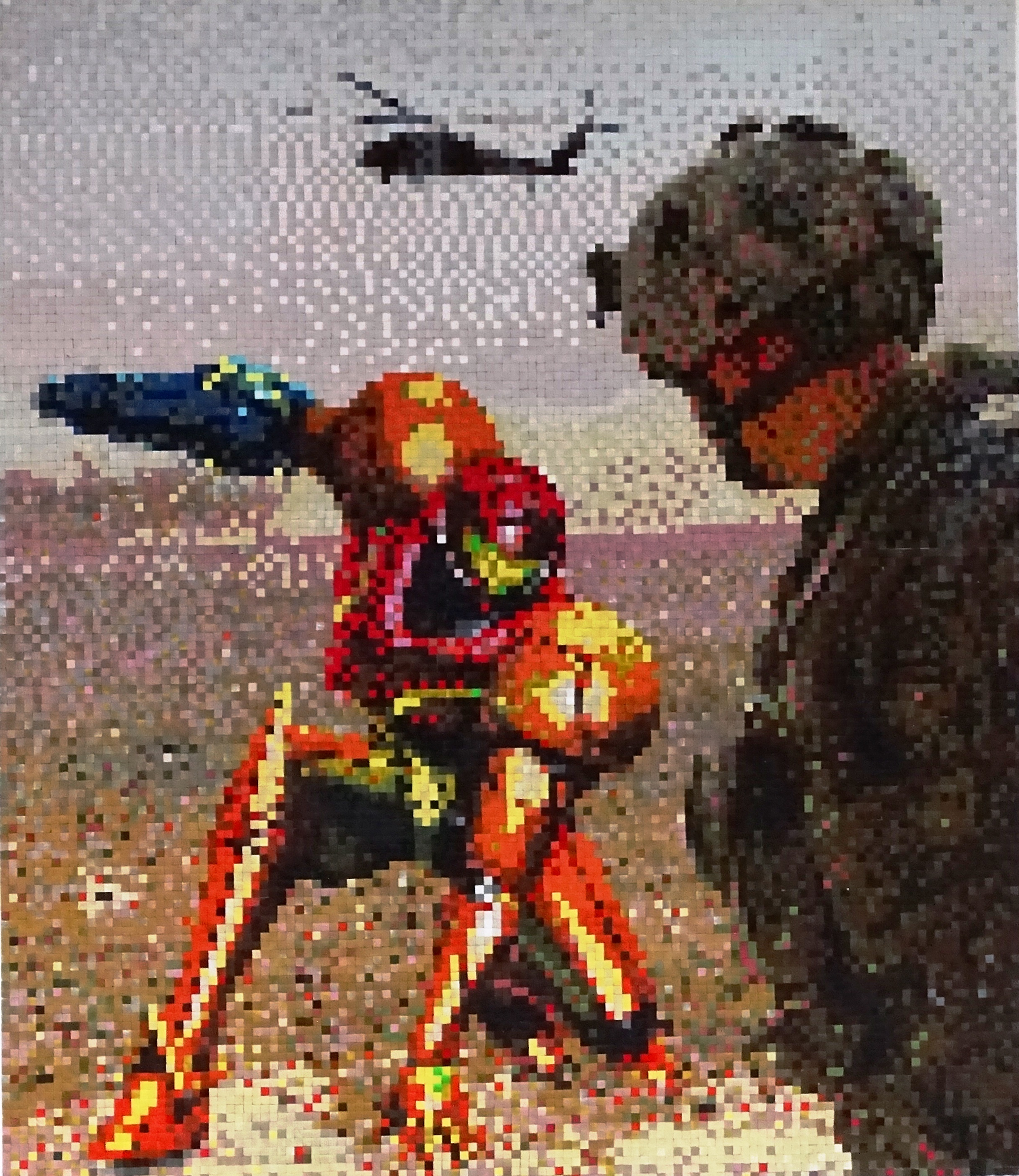 Marie Poller Confusion Acryl, Zucker auf Holzplatte