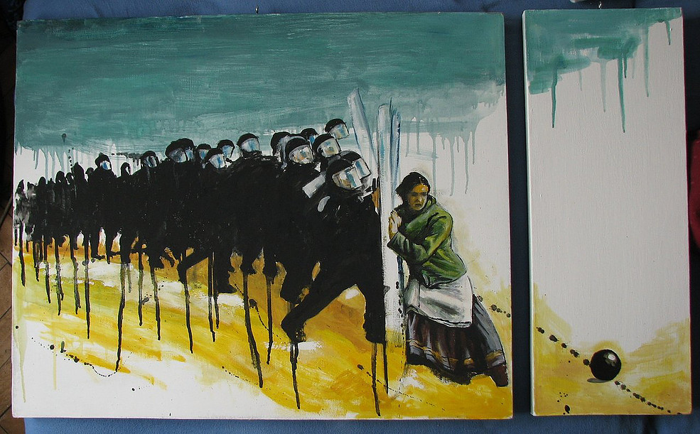 two people counting a ball II